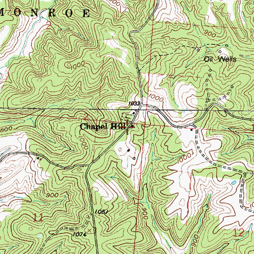 Topographic Map of Chapel Hill Post Office (historical), OH