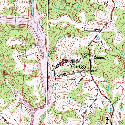 Topographic Map of Congo Post Office (historical), OH