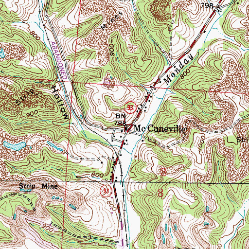 Topographic Map of McCuneville Post Office (historical), OH