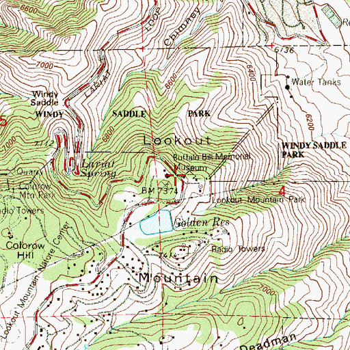 Topographic Map of KWGN-TV (Denver), CO
