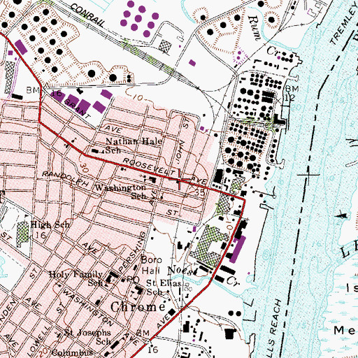 Topographic Map of Carteret Fire Station Number 1, NJ
