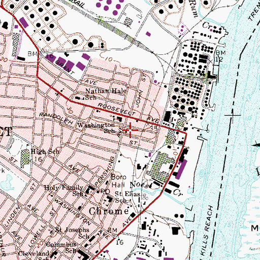 Topographic Map of Congregation Brotherhood of Israel Synagogue, NJ