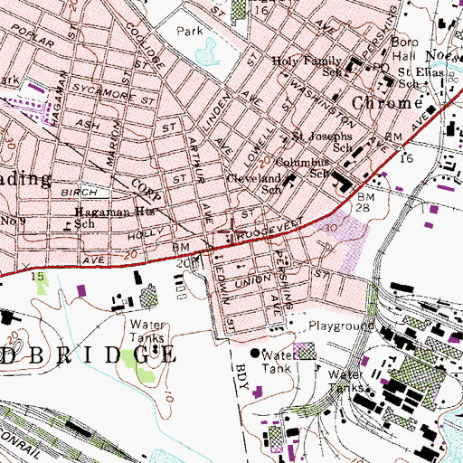 Topographic Map of Congregation of Loving Justice Synagogue, NJ