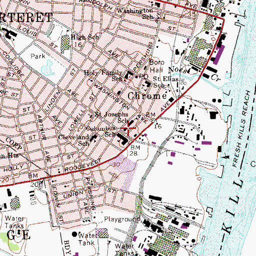 Topographic Map of Saint Joseph's Roman Catholic Church, NJ