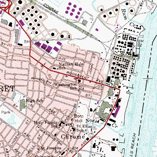 Topographic Map of Saint Mark's Episcopal Church, NJ