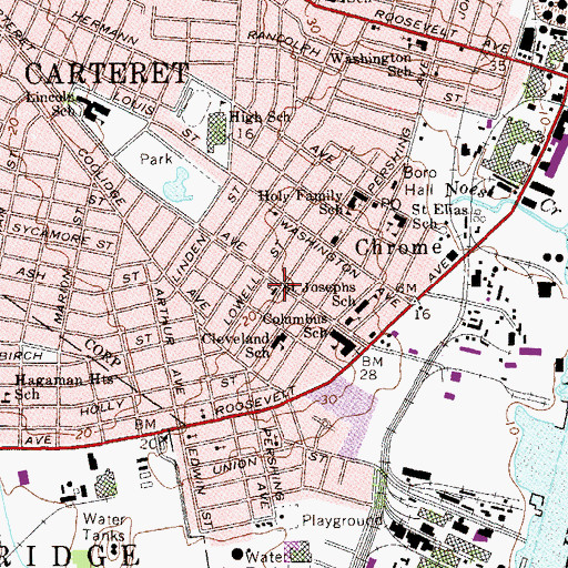 Topographic Map of First Presbyterian Church, NJ