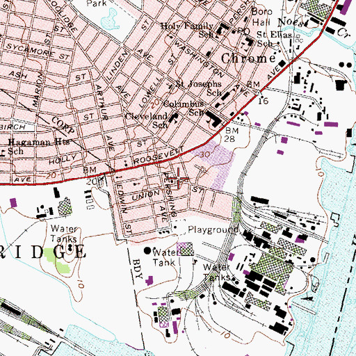 Topographic Map of People's African Methodist Episcopal Zion Church, NJ