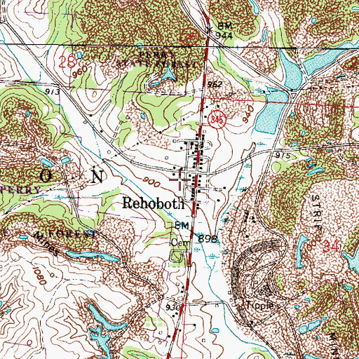 Topographic Map of Rehoboth Post Office (historical), OH