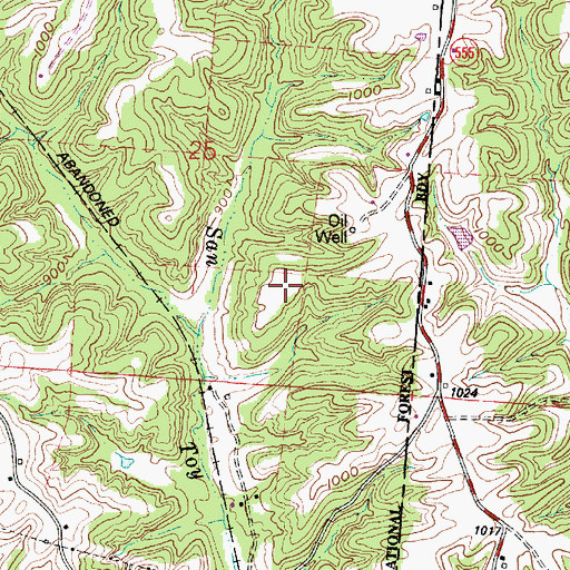 Topographic Map of Santoy Post Office (historical), OH
