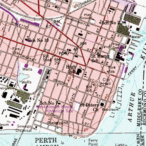 Topographic Map of Market Building, NJ