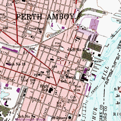 Topographic Map of Beth Israel Synagogue, NJ