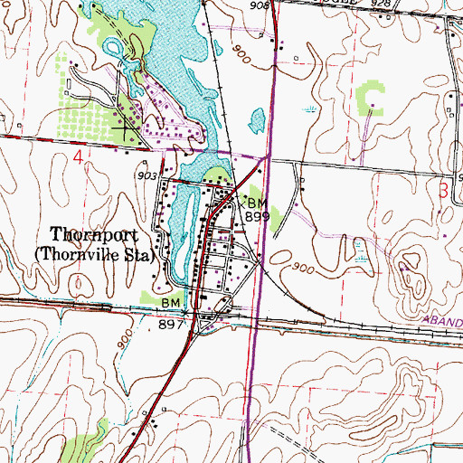 Topographic Map of Thornport Post Office (historical), OH