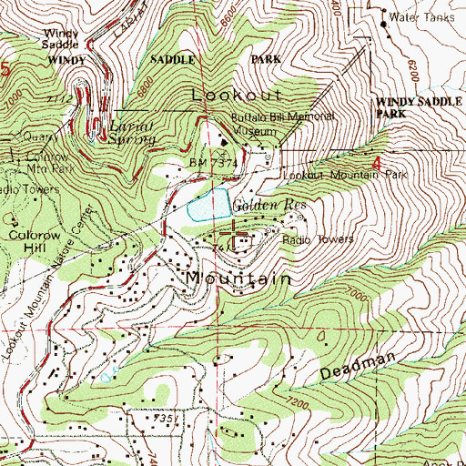 Topographic Map of KMGH-TV (Denver), CO