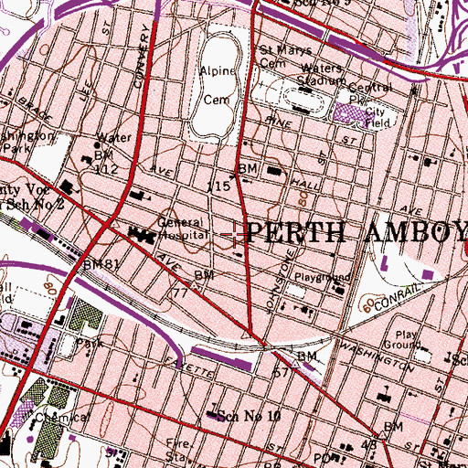 Topographic Map of Czechoslovak Seventh Day Adventist Church, NJ
