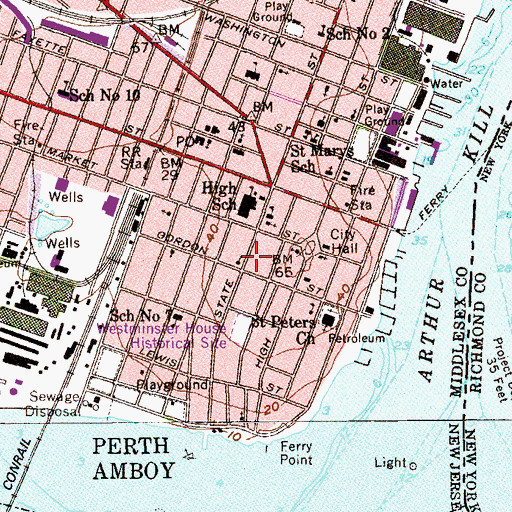 Topographic Map of First Swedish Congregational Church, NJ