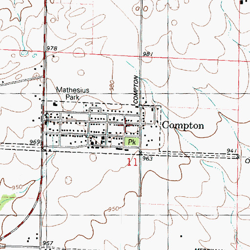 Topographic Map of Compton United Methodist Church, IL