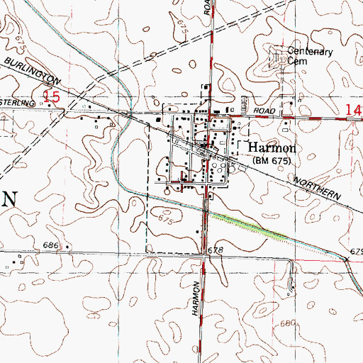 Topographic Map of Saint Flannen Catholic Church, IL