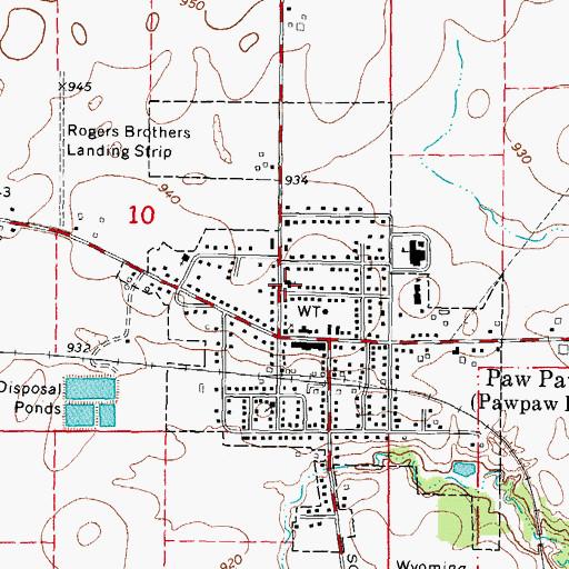 Topographic Map of Paw Paw United Methodist Church, IL