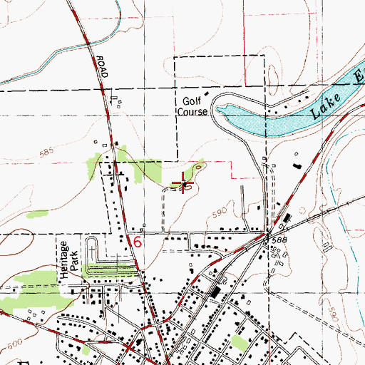 Topographic Map of Erie Evangelical Free Church, IL