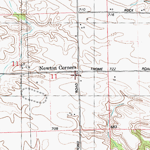 Topographic Map of Newton Zion Reformed Church, IL