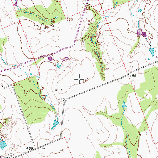 Topographic Map of Keen Cemetery, TX