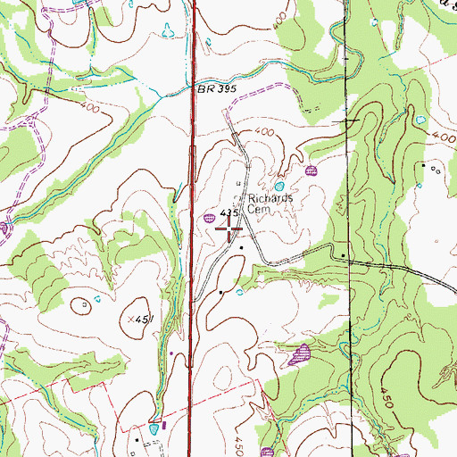 Topographic Map of Crayton - Richards Cemetery, TX
