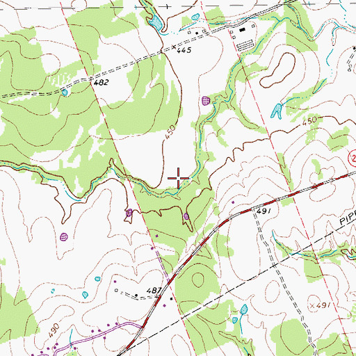 Topographic Map of Hamilton Chapel Cemetery, TX