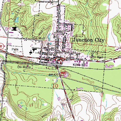Topographic Map of Junction City Post Office, OH