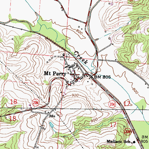 Topographic Map of Mount Perry Post Office, OH