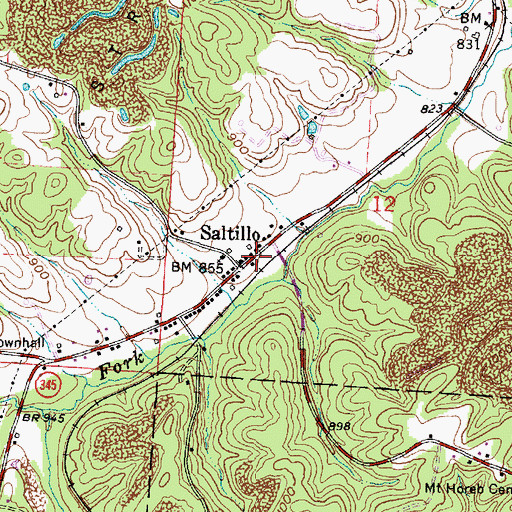 Topographic Map of Saltillo Post Office (historical), OH