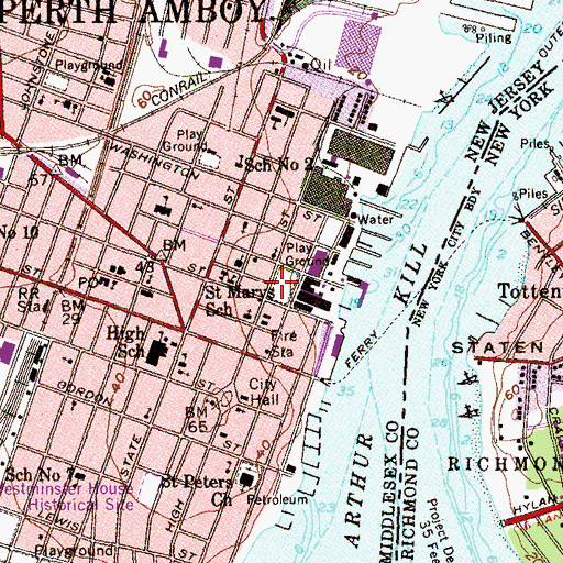 Topographic Map of Holy Trinity Church, NJ