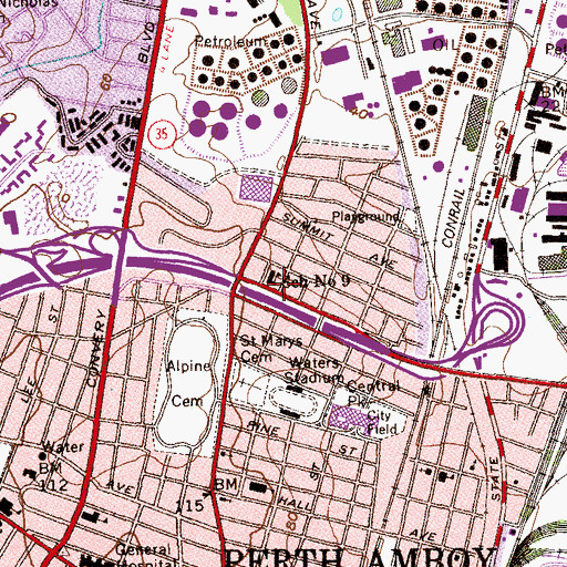 Topographic Map of Immaculate Heart of Our Lady of Fatima Church (historical), NJ