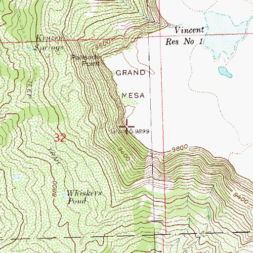 Topographic Map of KJCT-TV (Grand Junction), CO