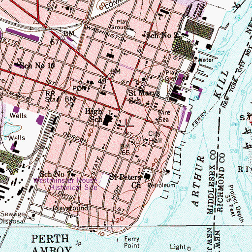 Topographic Map of Our Saviours Lutheran Church (historical), NJ