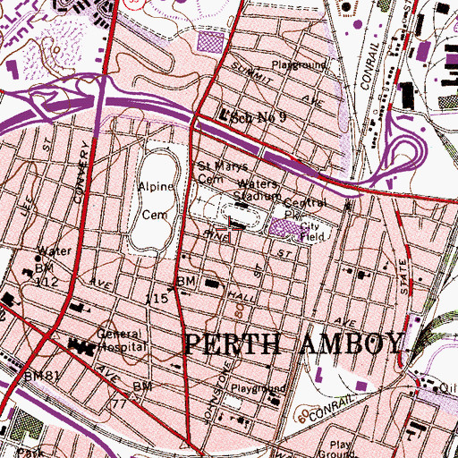 Topographic Map of Ukrainian Catholic Church of the Assumption of the Blessed Virgin Mary, NJ