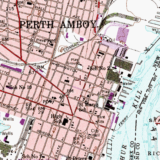 Topographic Map of Saint Johns Greek Catholic School (historical), NJ