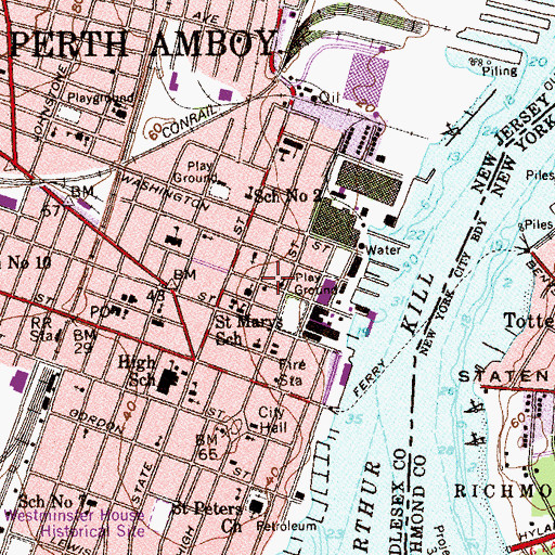 Topographic Map of Saint Marys Lyceum (historical), NJ
