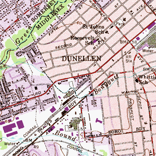 Topographic Map of Resurrection of Christ Polish National Catholic Church, NJ