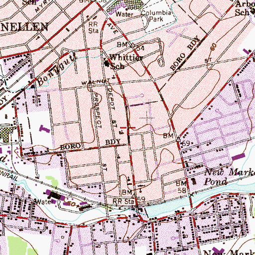 Topographic Map of Saint Francis Episcopal Church, NJ