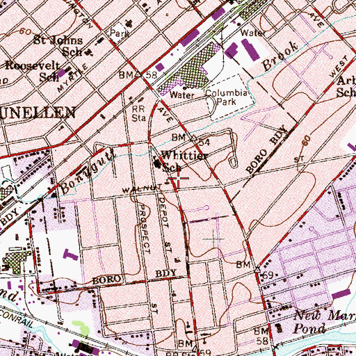 Topographic Map of Saint Luke's Lutheran Church, NJ