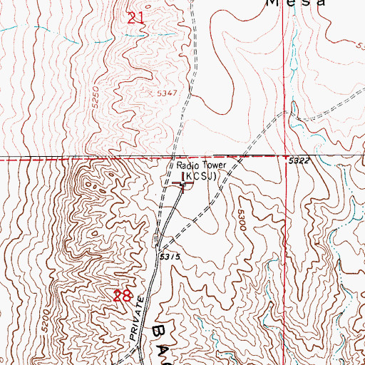 Topographic Map of KTSC-TV (Pueblo), CO