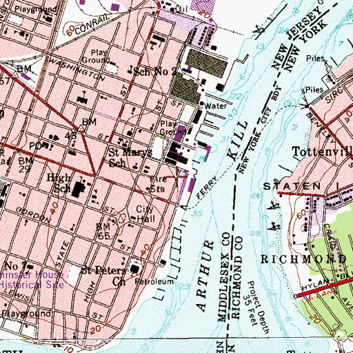 Topographic Map of Harbor Terrace, NJ