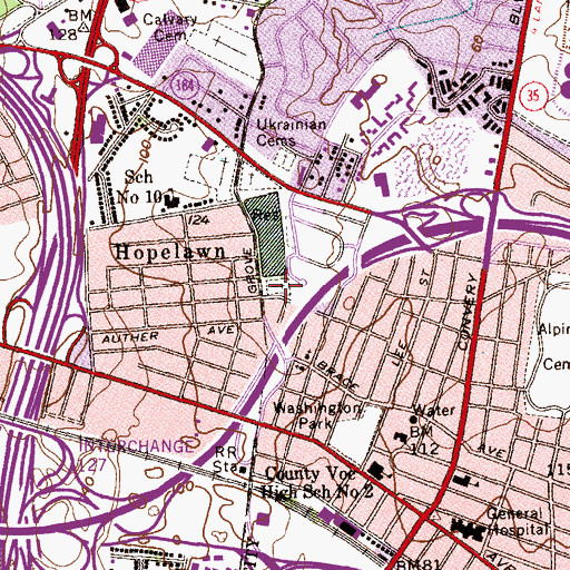 Topographic Map of Congregation Shari Tephalo Cemetery, NJ