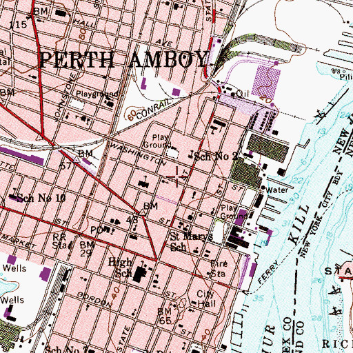 Topographic Map of Saint John's Orthodox Church, NJ