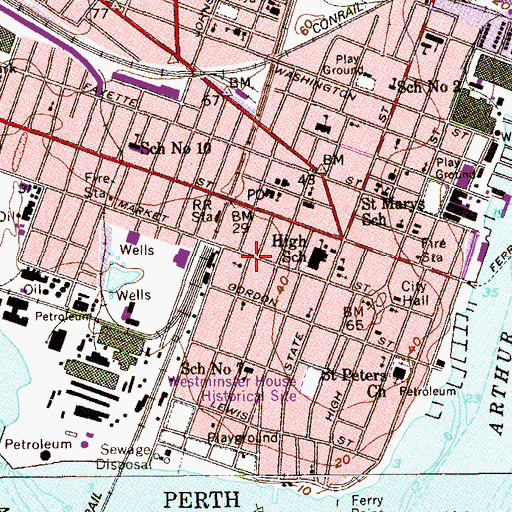 Topographic Map of Saint Paul's Evangelical Church, NJ