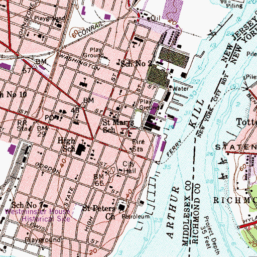 Topographic Map of Simpson United Methodist Church, NJ