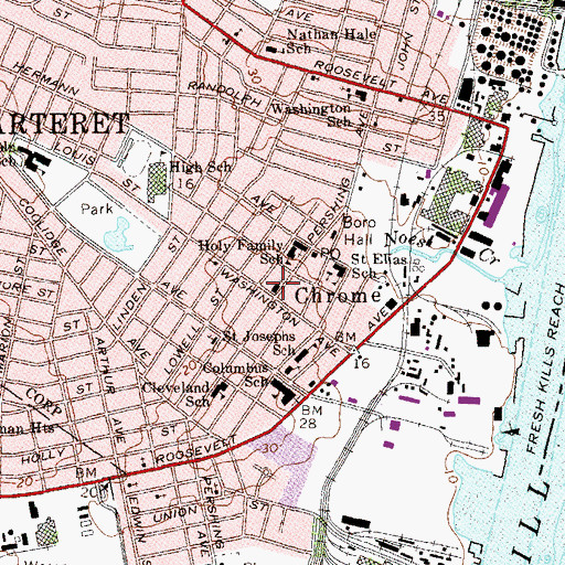 Topographic Map of Hungarian Reformed Church, NJ