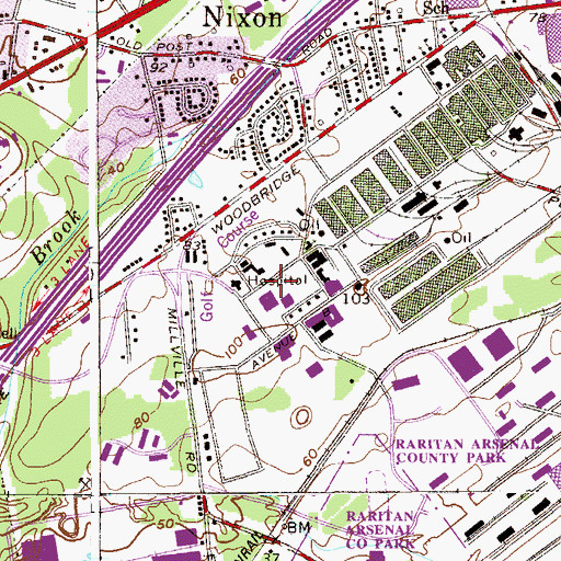 Topographic Map of Middlesex County College, NJ