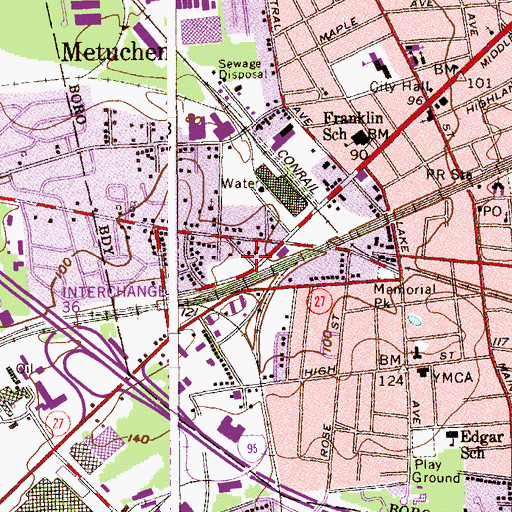 Topographic Map of Hampton Park, NJ