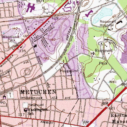 Topographic Map of Oakland Park, NJ